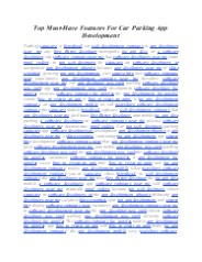 Top Must-Have Features For Car Parking App Development