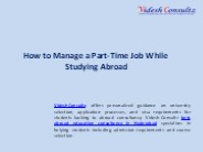 How to Manage a Part-Time Job While Studying Abroad