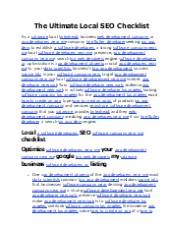 The Ultimate Local SEO Checklist