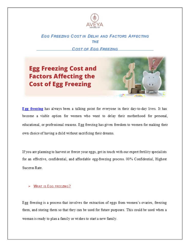 PPT – Affordable Egg Freezing Cost in Delhi – Preserve Your Fertility ...