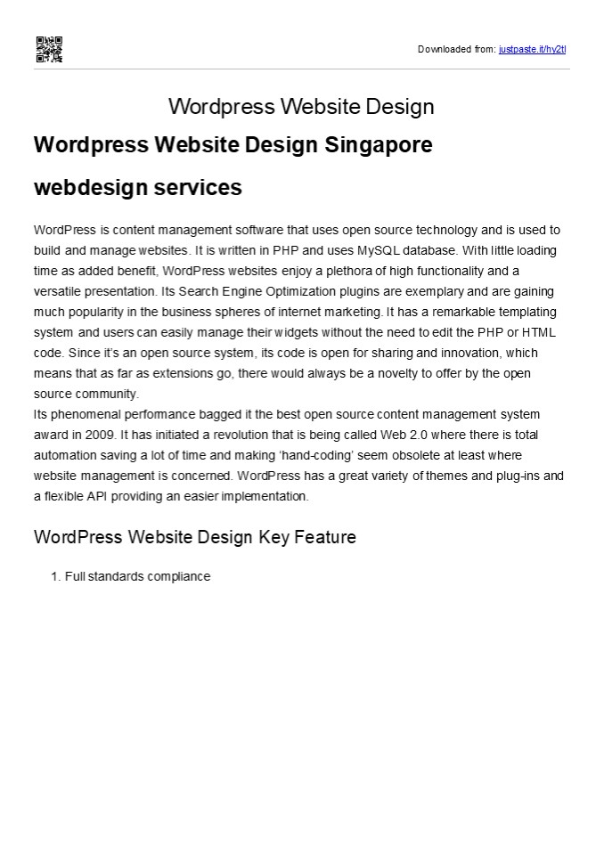 Wordpress Website Design Singapore