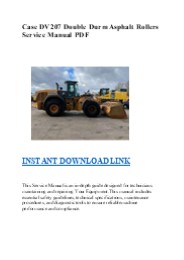 Case DV207 Double Durm Asphalt Rollers Service Manual PDF