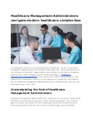 Effective Healthcare Management Administrators