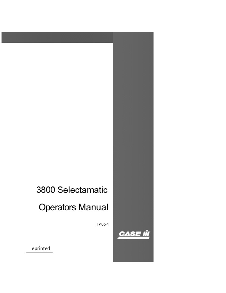 Case IH David Brown 3800 Selectamatic Livedrive Tractor Operator’s Manual Instant Download (Publication No.TP654)