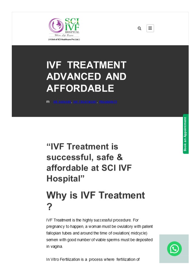 Affordable & Advanced IVF Treatment at SCI IVF Hospital