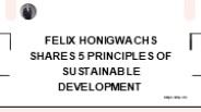 Felix Honigwachs Shares 5 Principles of Sustainable Development