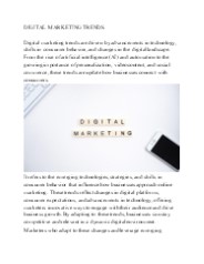 Digital Marketing Trends