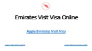 Apply Emirates Visit Visa Online