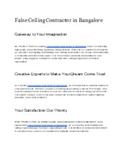 False Ceiling Contractor in Bangalore