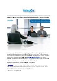 Hire Smarter with Recruitment Consultants from HiringGo