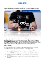 Accelerate Your Business with Goognu’s DevOps Consulting Services.