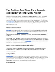 Why Choose Two Brothers Desi Ghee?
