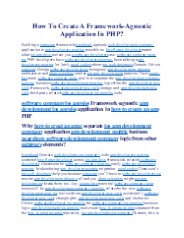 How To Create A Framework-Agnostic Application In PHP?