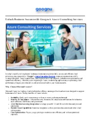 Goognu: Optimize Your Cloud with Azure Consulting Services