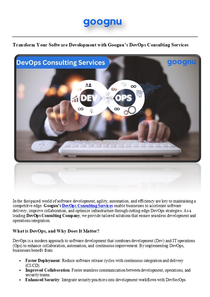 Goognu: Your Trusted DevOps Consulting Services Partner