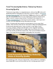 Food Processing Machinery: Reducing Waste and Ensuring Quality