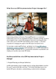 What Does an ERP Implementation Project Manager Do