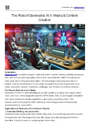 The Role of Generative AI in Media & Content Creation