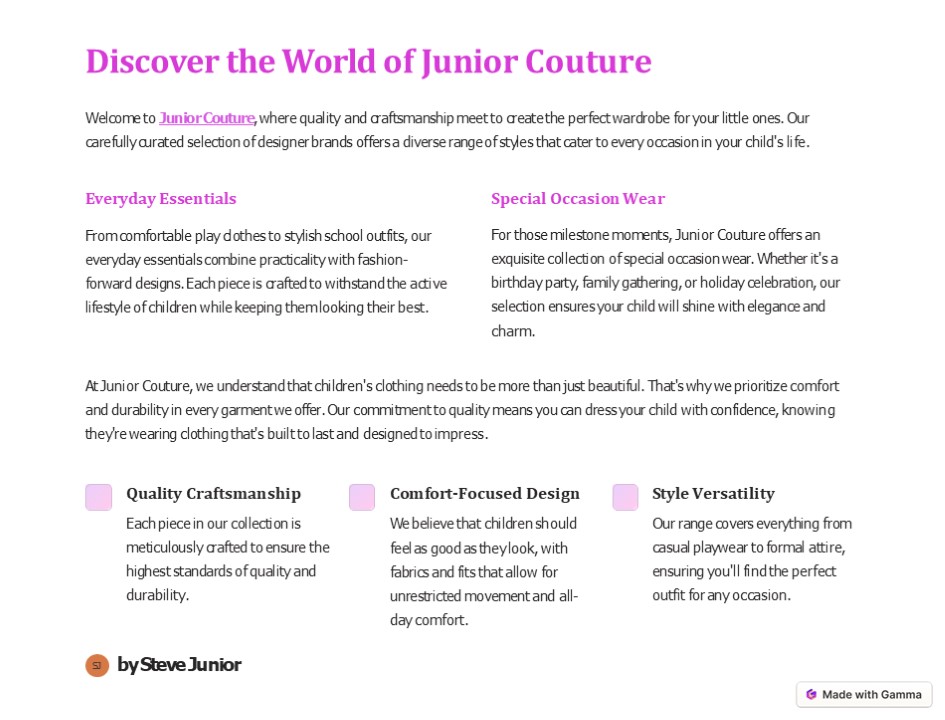 Junior Couture