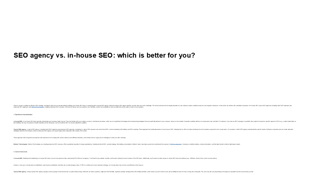 SEO agency vs. in-house SEO: which is better for you?