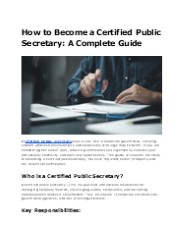 The Role of a Certified Public Secretary in Business
