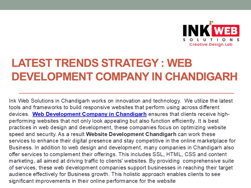 Latest Trends Strategy : Web Development Company in Chandigarh