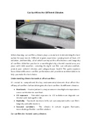 Car Sun Films For Different Climates