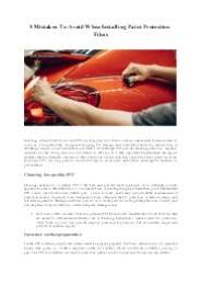 5 Mistakes To Avoid When Installing Paint Protection Films