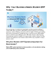 The Role of Modern ERP in Staying Competitive