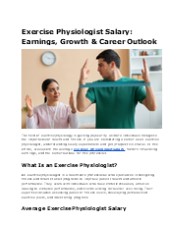 Exercise Physiologist Salary & Career Insights