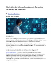 Medical Device Software Development: Connecting Technology and Healthcare