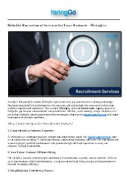 Reliable Recruitment Services for Your Business - HiringGo