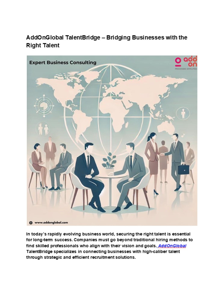 AddOnGlobal TalentBridge – Bridging Businesses with the Right Talent