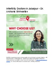 Infertility Doctors in Jabalpur – Dr. Archana Shrivastav