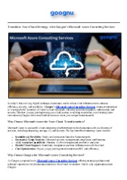 Goognu: Optimize Your Cloud with Microsoft Azure Consulting Services