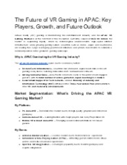 APAC VR Gaming Market