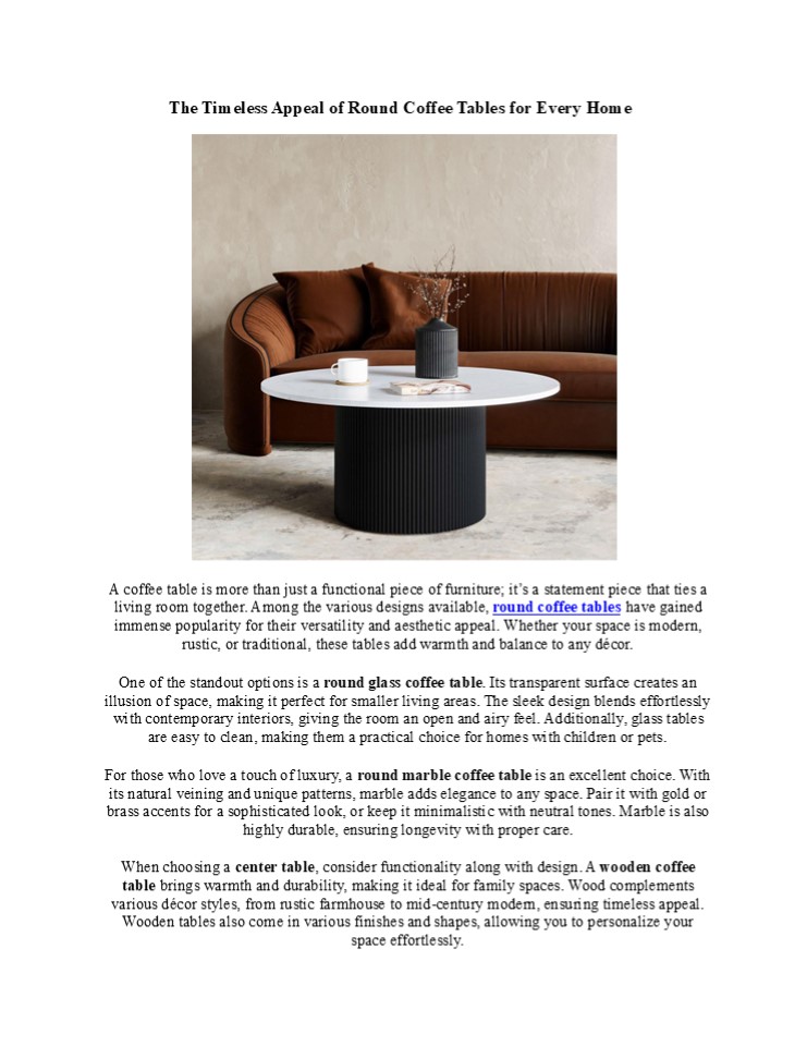 How to Choose the Perfect Round Coffee Table for Your Space