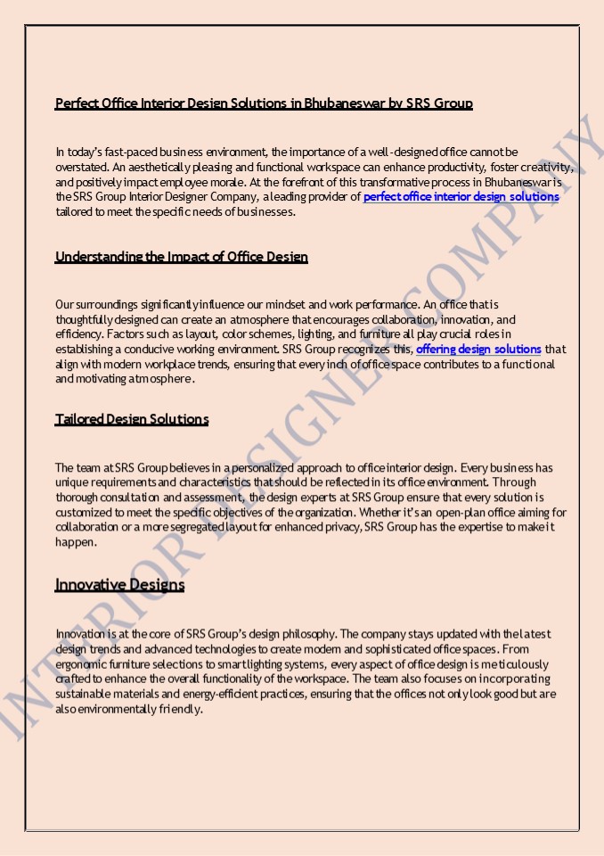 office interior design solutions in Bhubaneswar