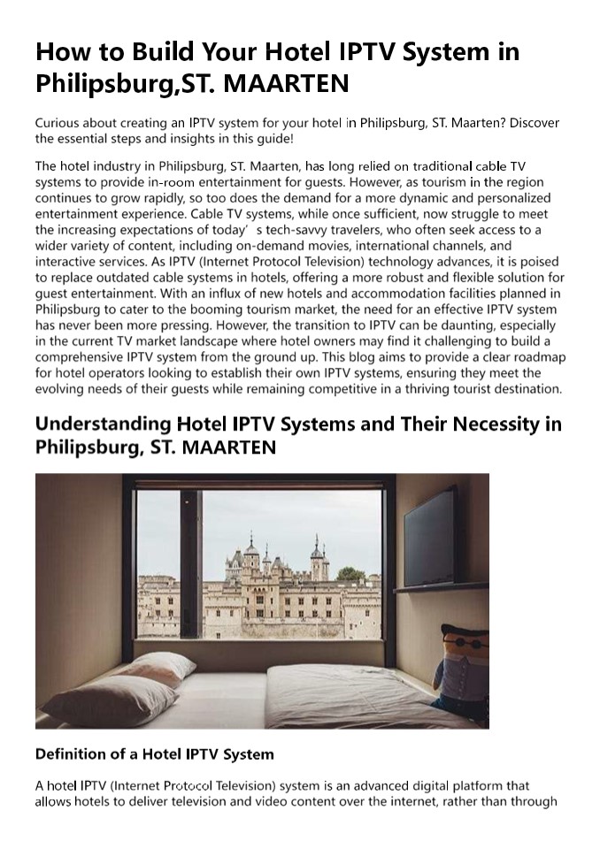 How to Build Your Hotel IPTV System in Philipsburg，ST. MAARTEN