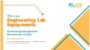 Steel Testing Lab Equipment Manufacturers in India