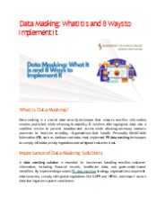 Data Masking What It Is and 8 Ways to Implement It