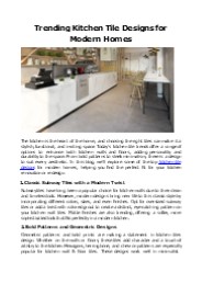Trending Kitchen Tile Designs for Modern Homes