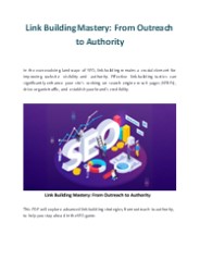 Link Building Mastery: From Outreach to Authority