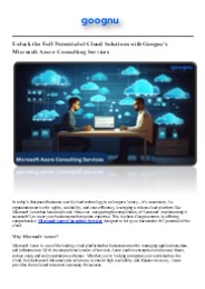 Goognu: Optimize, Scale, Succeed with Microsoft Azure Consulting Services