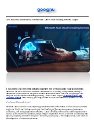Goognu: Maximize ROI with Microsoft Azure Cloud Consulting Services