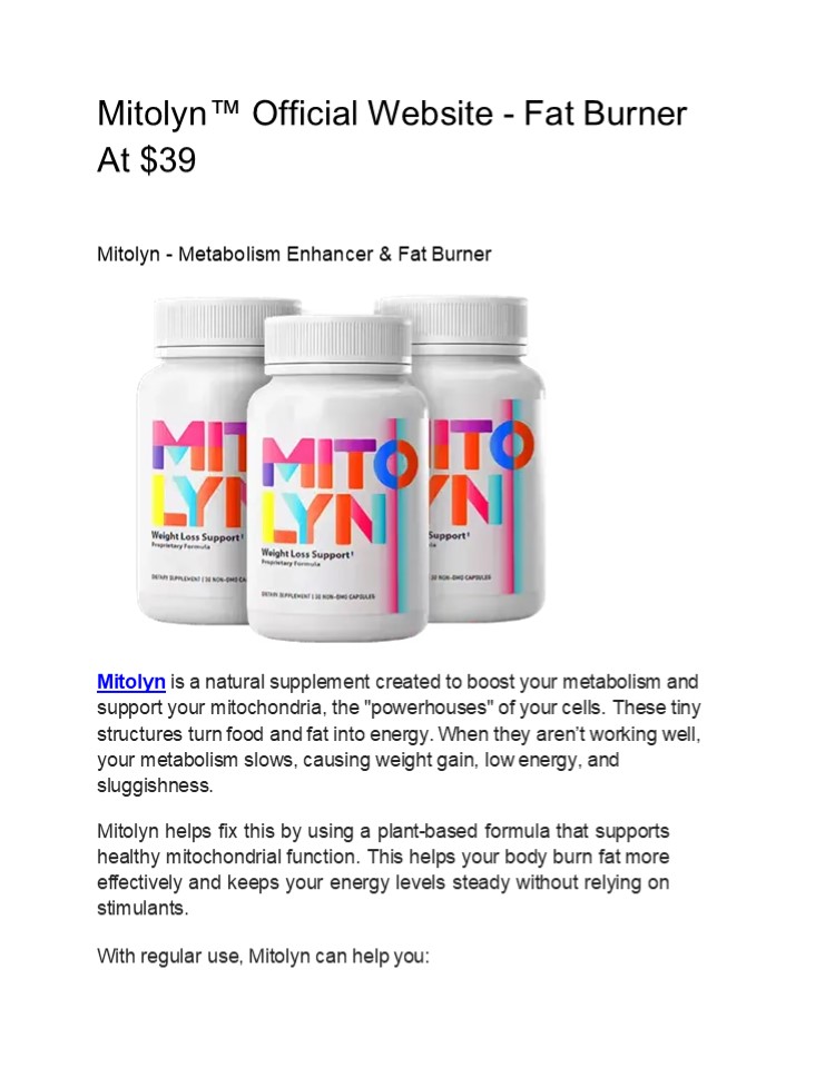 Mitolyn™ Official Website - Fat Burner At $39