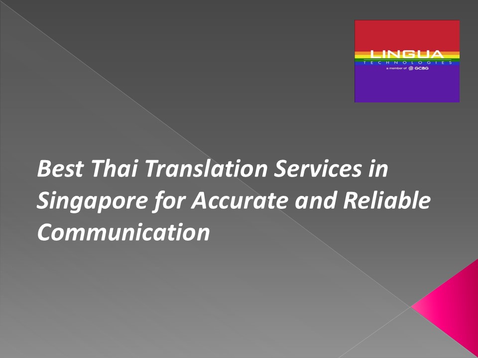 Thai translation services in Singapore