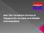 Thai translation services in Singapore