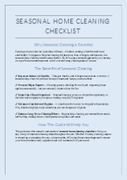 Season Wise Checklist For Home Cleaning