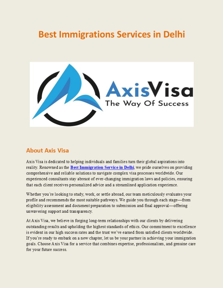 Why We’re the Best Immigration Service in Delhi
